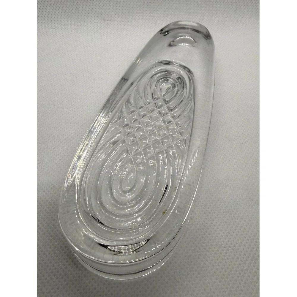 Vintage‎ Dansk Ashtray Lead Crystal Clear Glass Oblong MCM 5.75L x 2